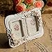 Giftgarden White Photo Frame Rose Floral Double Picture Frames for Wedding Gift, Anniversary Gift
