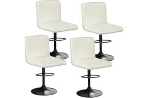 HuaLiSiJi Funda para Taburete de Bar con Respaldo Funda Terciopelo Sillas con Patrón de Hojas, Funda de Silla Taburete de Barra Fundas Elásticas para Sillas para Sillas ﻿ (4, Blanco)