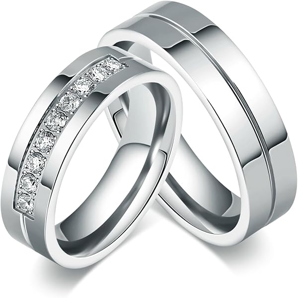 Daesar Anelli Di Titanio Anello Fidanzamento Uomo Anello Argento Anelli - Foto 11