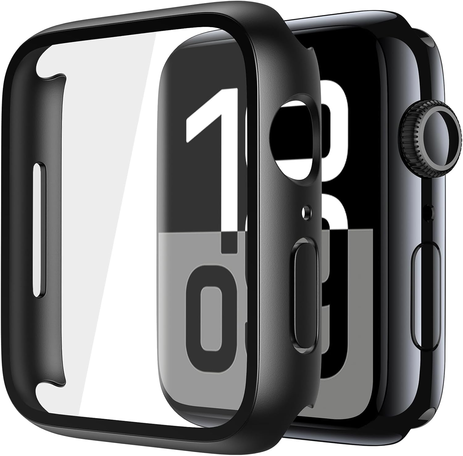 Piuellia 2 Pack Hard Protective Case Screen Protector Compatible with Apple Watch Series 11 Series 10 46mm, Anti-Drop Ultra-thin Full Coverage PC Cover for iWatch, 2 Black