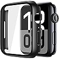 Piuellia 2 Pack Rigid PC Case with Tempered Glass for Apple Watch Series 10 (2024) 46mm, Scratch Resistant Lightweight Screen Protector Cover for iWatch, 2 Textured Black