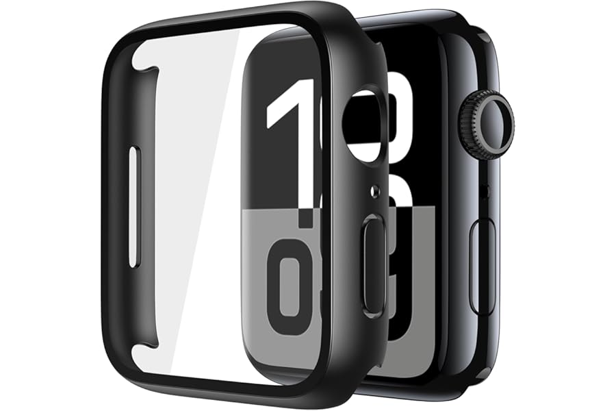 Piuellia 2 Pack Hard Protective Case Screen Protector Compatible with Apple Watch Series 11 Series 10 46mm, Anti-Drop Ultra-thin Full Coverage PC Cover for iWatch, 2 Black