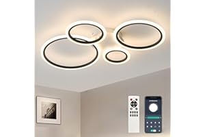 Tetipa LED Deckenleuchte Dimmbar, 40W-80W Deckenlampe LED Wohnzimmerlampe mit Fernbedienung APP Farbwechsel, Moderne Wohnzimmerlampe Dimming Deckenbeleuchtung Schlafzimmerlampe
