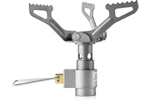 YIBNRW Réchaud BRS-3000T Réchaud de Randonnée Ultraléger Réchaud de Poche Portable Brûleur à Gaz de Camping en Titane Seulement 26g avec 1 Joint Torique de Secours Supplémentaire
