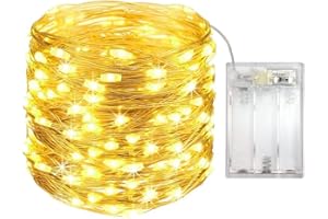 OEMG Guirlande Lumineuse 12m 120 LED - Guirlande Lumineuse a Pile Mini Led Intérieur Girlande de Lumière Decoration pour Chambre Noël Mariage Soirée Maison Jardin Fairy Lights, Blanc Chaud