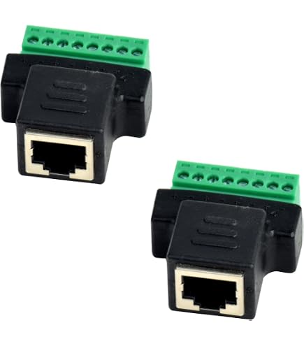 GINTOOYUN 2 Cavi Ethernet Cat6e Con Connettore Angolare 90° E Morsetti A Vite - 30cm
