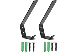 KLEHOPE 2 Piezas Abrigo Gancho，Ganchos Percheros de Acero Inoxidable,El Versátil Colgador para Toallas Permite Colgar Abrigos, Sombreros, Chaquetas y Batas（Negro）