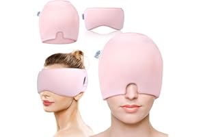 ‎MY NOVEL THINGS my novel things 2 Stück Migräne Maske und Augenmaske Kühlend, Migräne Kühlmaske, Migraine Relief Cap, Kopfschmerzen Kühlmaske, 360° Gel Surround Kühlpads zur Linderung von Migräne Kopfschmerzen, Druck