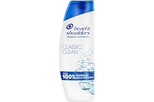 Head & Shoulders Classic Clean Shampoo Antiforfora 250ml per Uso Quotidiano. Fino al 100% Protezione dalla Forfora. Clinicamente Testato. Per Tutti i Tipi di Cute e Capelli. Sensazione di Freschezza