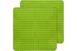 Lekebaby 2PCS Light Green Classic Large Base Plates Compatible with All Major Brands, 38 x 38 cm Building Plate for Creative Toddlers and Kids Toys