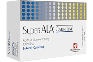 P PHARMASUISSE LABORATORIES SuperAla Carnitine Integratore Alimentare che agisce sui Tessuti Nervosi - a base di L-Acetil-Carnitina, Acido Alfa-Lipoico, Citicolina e Vitamina B6-30 compresse