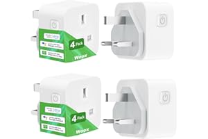 Smart Plug, Woox Alexa Plug Voice Control, Customizable Smart WiFi Plugs Work with Alexa/Google, Wireless Remote Control Timer Socket Plugs,Device Sharable, 13A,2990W -4 Pack