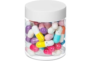 Mczcent Cápsula con mensaje en botellas de plástico, 50 unidades, cara sonriente, amor, amistad, colores, píldora feliz con botella de deseos, píldoras de mensaje para novio, novia, amante, familia