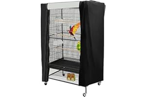 FUBESK Housse de cage à oiseaux en tissu Oxford 210D respirant et imperméable - Housse universelle occultante pour perroquet - 80 x 54 x 120 cm