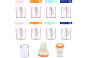 Fhioevt 8 Stück Kontaktlinsenbehälter Kontaktlinsen Behältnis Set Manuelle Kontaktlinsenreiniger Brillenreinigung Kontaktlinsen Ensetzhilfe Aufbewahrung für Täglichen Gebrauch (4 Farben)