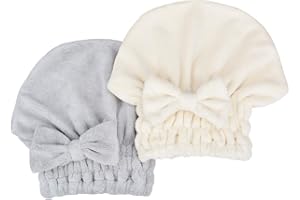 MAYOUTH Mikrofaser-Haar-trocknende Kappen, Haartrockner-Hut Ultra saugfähig, schnell trocknendes Haar-Turban-Verpackungs-Tuch-Hut für Frauen und Mädchen