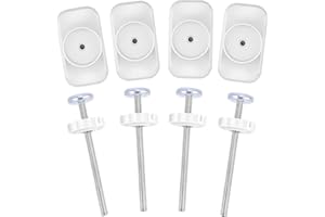 PEUTIER 8pcs Baby Gate Extension Spindle Rods Kit, 4pcs Pet Stair Gate Screws with 4pcs Dog Safety Gate Wall Protector Mounted Gate Bolts Parts Baby Gate Extender for Child Toddle Pressure Install Baby Gate