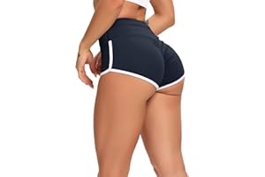 FITTOO Leggings cortos para mujer, pantalones cortos de cintura alta, pantalones cortos anticelulitis scrunch butt cortos para mujer, borde blanco, yoga, fitness, pantalones cortos