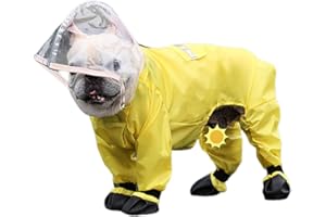 BBBABESLK Impermeable para Perros - Chaqueta Impermeable para Perros De Cuerpo Completo | Chubasquero Ajustable para Perro con Patas, Chubasquero para Perro Reflectante, Impermeable, Chaqueta para per