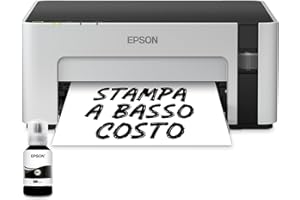 Epson EcoTank ET-M1120 stampante monocromatica A4 (bianco/nero) 32 pag/min, serbatoio di inchiostro, USB, Wi-Fi, Wi-Fi Direct, Stampa da mobile, flacone nero incluso in dotazione, risparmio costi