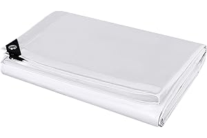 LANEETAL Telo Idrorepellente Esterno, Telone Occhiellato Idrorepellente Rinforzato PE 180/280 g/m², Telo Protettivo Multiuso per Barche, Legno, Piscina, Mobili da giardino, Auto (Bianco, 3x6m(280g/m2))