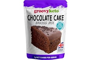 Groovy Keto Chocolate Cake/Cupcake Mix | Low Carb | Keto Friendly | Sugar Free | Only 1g Net Carbs Per slice | Keto Baking Mix, Diabetic Friendly - 260g Pouch