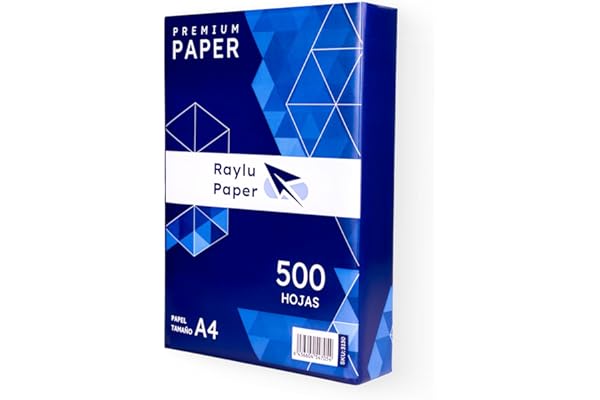 RAYLU PAPER - Folios A4 80gr 500 Hojas de Papel Premium Multiusos para Impresoras Láser, Inkjet y Fotocopiadoras, para Oficina y Hogar
