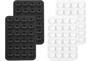 Aidqxbaoer Pack of 4 Silicone Mobile Phone Holders, Suction Cup, Non-Slip Mobile Phone Holder, Suction Cup, Silicone Mobile Phone Suction Cup (Black, White)