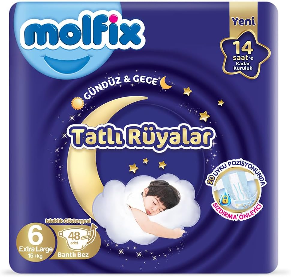 Molfix Tatlı Rüyalar Fırsat Paketi 6 Beden Extra Large 48 Adet