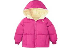 Kids4ever Cappotto Invernale per Bambina e Bambino Giacca con Cerniera e Cappuccio Antivento in Caldo Pile Tuta da Neve con Due Tasche 6 Mesi-5 Anni