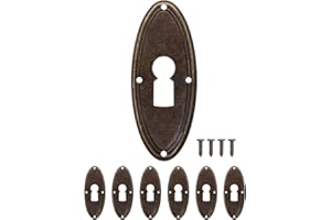 FUXXER® - Juego de 6 placas antiguas para llaves de estilo Art Deco, 6 unidades, 60 x 24 mm