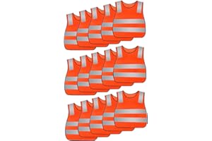 AIEOE Lot de 5/10/15/20 gilets de sécurité réfléchissants haute visibilité pour la course à pied, le cyclisme, le jogging