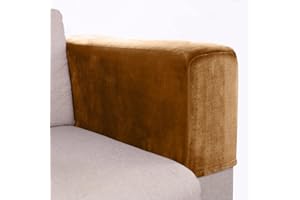 DG Catiee Copribraccioli per sedie, 2 copribraccioli, antiscivolo, per divano, morbido e caldo, per braccioli (1 set, marrone chiaro)