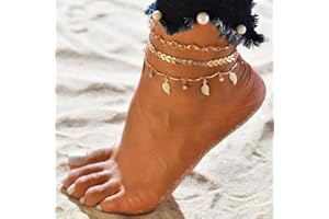 Wedity Tassel Cristal Feuille Cheville Or Flèche Strass Cheville Bracelets Multicouche D'été Plage Accessoires Pied Bijoux Réglable pour Femmes Filles