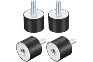sourcing map Rubber Mounts 4pcs M10 Male/Female Vibration Isolator Shock Absorber D40mmxH30mm, for Garage Motor Air Compressor Car Boat Bobbins