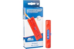 WEICON TOOLS Stripper No. 2 Cat | Entmanteler, Abmanteler von PVC-Datenkabeln, Rundkabeln & Stromkabeln, Blau,rot