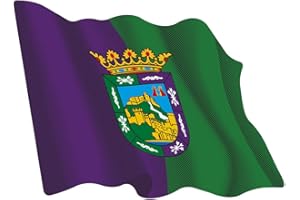 Artimagen Pegatina Bandera Ondeante Málaga 80x60 mm.