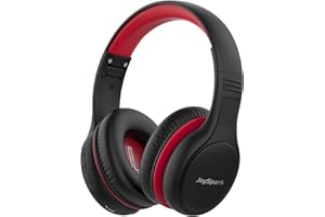 JoySpark Kids Bluetooth Headphones, 60 Hours Playtime, Bluetooth 5.4 Kids Headphones Wireless, Type-C Fast Charging, 85/94dB Volume Limited, Foldable Toddler Headsets with Mic-Black Red