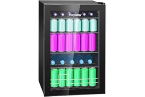 Bomann® Getränkekühlschrank 4 Ablagen | bis zu 178 Dosen | Kühlschrank mit Glastür 39db leise | Kühlschrank Getränke 115L | Flaschenkühlschrank | Getränkekühlschrank groß | Bierkühlschrank KSG 7290