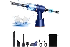Fresion 2 en 1 Soufflette Air Comprimé, Bombe Air Sec - Nettoyage PC, 9000Pa/45000RPM Souffleur PC, Air Comprimé avec Base de Charge，Wireless Handheld Car Vacuum Cleaner pour Ordinateur, Clavier