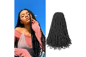 YDDM Passion Twist Hair Pretwisted Passion Twist Crochet Hair 18 pulgadas 8 paquetes de cabello trenzado de ganchillo Crotchet Braid Hair Bundle Crochet trenzado extensión de cabello (18 pulgadas, 1B#)