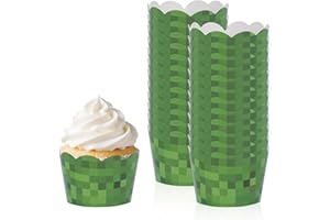 SAVITA 24pcs Caissettes à Cupcakes Pixel, Emballage de Caissettes à Cupcakes sur le Thème des Jeux Vidéo Porte-Gâteaux en Herbe Verte pour Décoration de Gâteaux d'Anniversaire pour Garçons et Filles