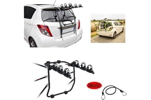 FARBROTHERSONLINE COMPATIBILE CON TOYOTA YARIS/VITZ (XP130) dal 11 in poi PORTABICI POSTERIORE AUTO PER PORTARE 3 BICI PORTABICICLETTE MENABO CON 3 POSTAZIONI IN ACCIAIO E REGOLAZIONI MAX 45KG