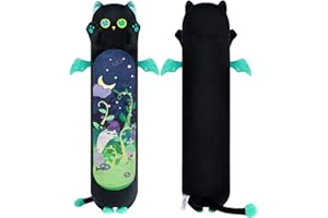 Mewaii Pluszowa długa poduszka do ciała, 50 cm, uroczy czarny kot, pluszowe zwierzątko Kawaii, gąbczaste poduszki do ciała, pluszowe zabawki dla dzieci, dziewcząt, chłopców