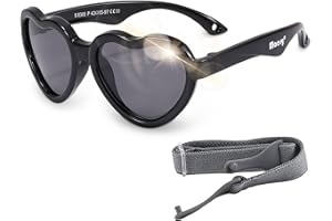 Maesy - Baby Sonnenbrille Maes - 0-2 Jahre - Flexibel biegbar - Verstellbares Gummiband - Polarisierte UV400 Schutz - Jungen und Mädchen - Baby Sonnenbrille Herz