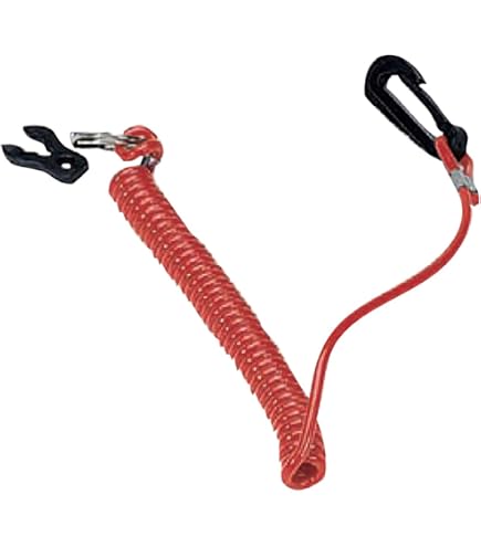 Longe De Sécurité Moteur Bateau - Coupe-Circuit Avec 6 Clés - 1,6m Rouge - Pour Hors-Bord, Tondeuses