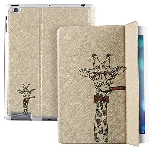 iPad 2 3 4 Hülle, ESR® Illustrator Series PU Ledertasche mit Auto aufwachen/Schlaf Funktion Schutzhülle für iPad 2/3/4 (Gigant Giraffe) - 2
