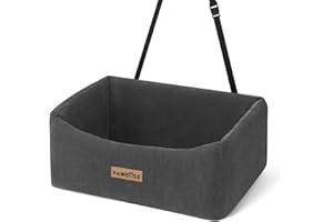 PAWBOSE Siege Auto Chien, pour Les Chiens de Moins de 25kg ou 2 Petits, Siège de Voiture pour Animaux de Lavable, Lit de Voiture pour Chiens antidérapant, Gris