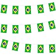 Brazil Bunting Flag Hanging Flag for World Cup 2022 10m/32ft Rectangle Fabric Brazil Flag Banner, Outdoor Indoor Bar Bunting for World Cup Qatar 2022 Decorations Party Supplies
