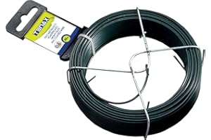 Tenax Hilo Metálico Plastificado Verde, Longitud 30 m, Diámetro 2 mm